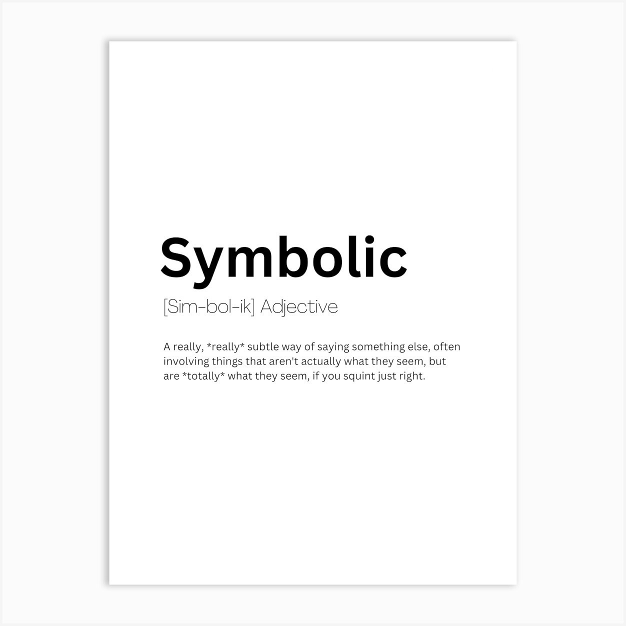 Symbolic Definition Meaning Poster