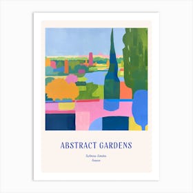 Colourful Gardens Tuileries Garden France 1 Blue Poster Art Print