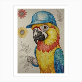 Parrot In A Hat 2 Art Print