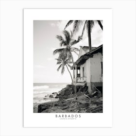 Poster Of Barbados, Black And White Analogue Photograph 4 Art Print