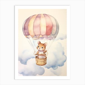 Baby Mouse 1 In A Hot Air Balloon Art Print