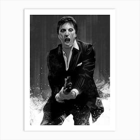 Scarface bw Art Print