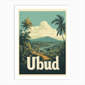 Aihrgdesign A Retro Travel Poster For Ubud Featuring The Sere Efafde3b 067c 4f53 990a A1533052cba5 1 Art Print