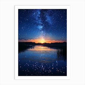 Night Sky With Stars And Milky 1 Art Print