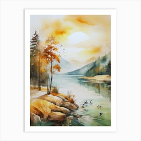 Sunset By The Lake 12 Art Print