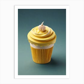 Yellow Cupcake Art Print