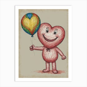 Heart With Balloon Art Print