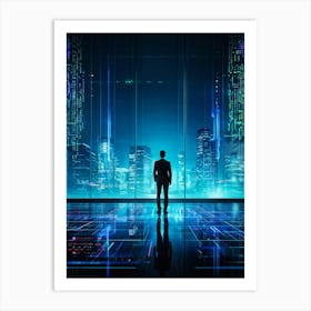 Cyber Intelligence Technology At The Forefront Enhancing Business Operations Abstract Digital Netw 2 1 Art Print