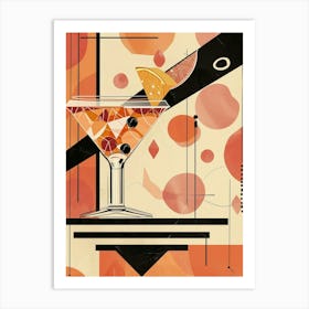 Art Deco Fruity Orange & Cranberry Cocktail 2 Art Print