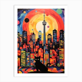 Toronto, Canada Skyline With A Cat 3 Art Print