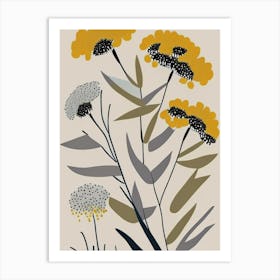 Sneezeweed Wildflower Modern Muted Colours 2 Art Print