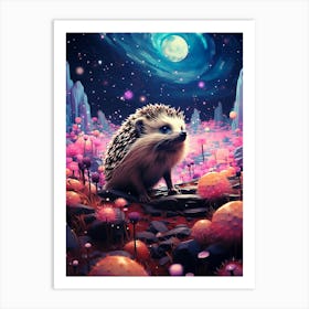 Hedgehog In The Moonlight Art Print