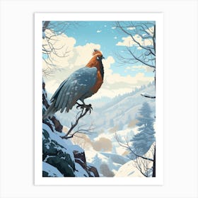 Winter Grouse 3 Illustration Art Print