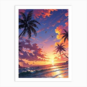 Sunset At The Beach 9 Art Print