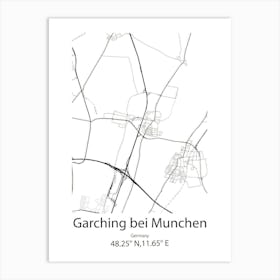 Garching Bei Munchen,Germany Minimalist Map Art Print