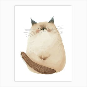 Persian Cat Clipart Illustration 2 Art Print