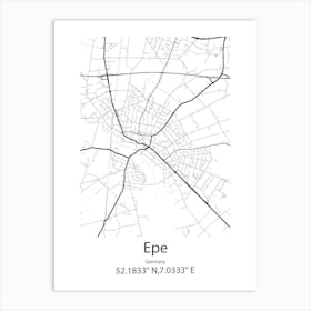 Epe,Germany Minimalist Map Art Print