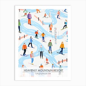 Heavenly Mountain Resort   California Nevada Usa, Ski Resort Poster Illustration 1 Art Print