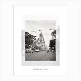 Poster Of Bangalore, India, Black And White Old Photo 2 Art Print