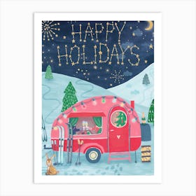 Happy Holiday Caravan Art Print