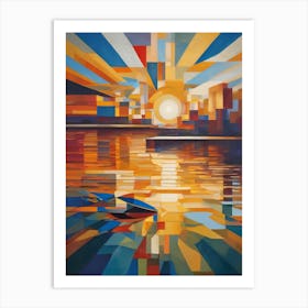 Sunset Over The Water Art Print