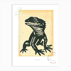 Tokay Gecko Lizard Block Colour 1 Poster Art Print