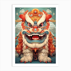 Dragon Dance Chinese Illustration 4 Art Print