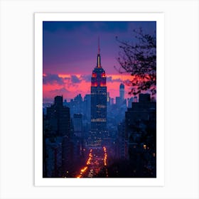 Empire State Building At Dusk Art Print