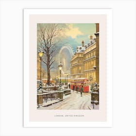 Vintage Winter Poster London United Kingdom 3 2 Art Print