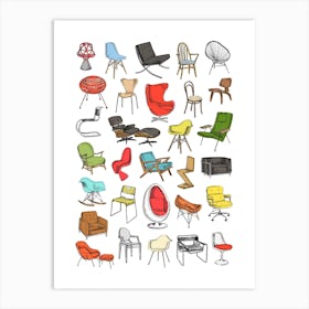 Iconic Chairs Art Print
