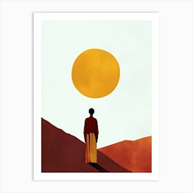 Sun In The Desert, Minimalism Art Print