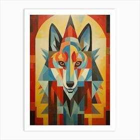 Wolf Geometric Abstract 1 Art Print
