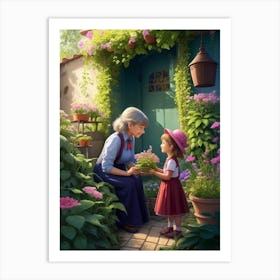 Dreamshaper V7 A Kindhearted Girl Has A Special Garden With A 1 Art Print