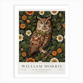 William Morris inspired owl print 2 Art Print