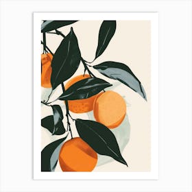 Clementines Close Up Illustration 2 Art Print