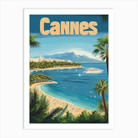 Aihrgdesign A Retro Travel Poster For Cannes Featuring The Sc 64b91f0b 8a9d 443a B17f 8bf308e695a6 0 Art Print