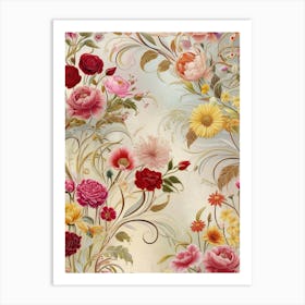 Floral Wallpaper 1 Art Print