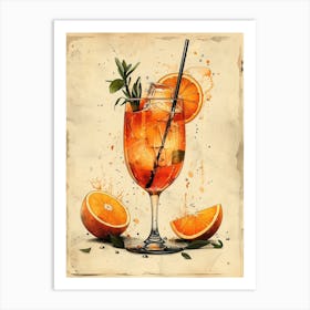 Cocktail With Oranges 9 Art Print