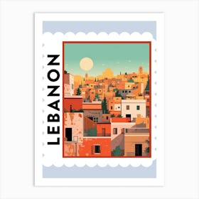 Lebanon Travel Stamp Poster Art Print