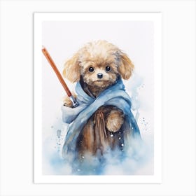 Poodle Dog As A Jedi 3 Art Print