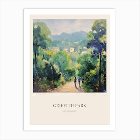 Griffith Park Los Angeles 3 Vintage Cezanne Inspired Poster Art Print