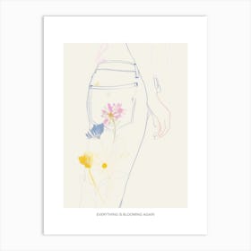 Everything Is Blooming Again Poster Jean Line Art Flowers 3 Art Print