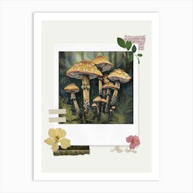 Scrapbook Mushrooms Fairycore Painting 4 Art Print