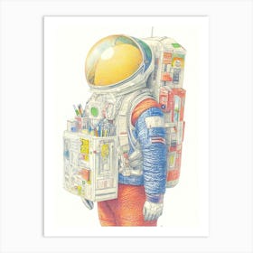 Astronaut In Space 2 Art Print