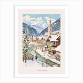 Vintage Winter Poster Lech Austria 6 Art Print