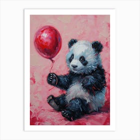 Cute Giant Panda 3 With Balloon Art Print