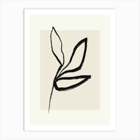 Leaf Beige Boho Art Print