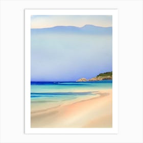 Plage De Palombaggia, Corsica, France Watercolour Art Print