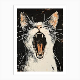 Fantastic Screaming Cat Art Print