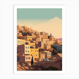 Amman Jordan Travel Illustration 1 Art Print